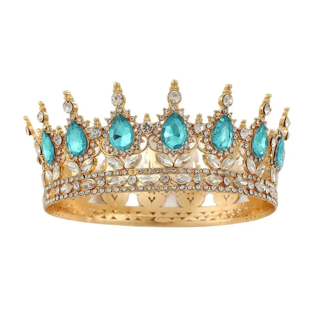 Luxury Crystal Full Circle Crown Wedding Hair Accessory - Image 10