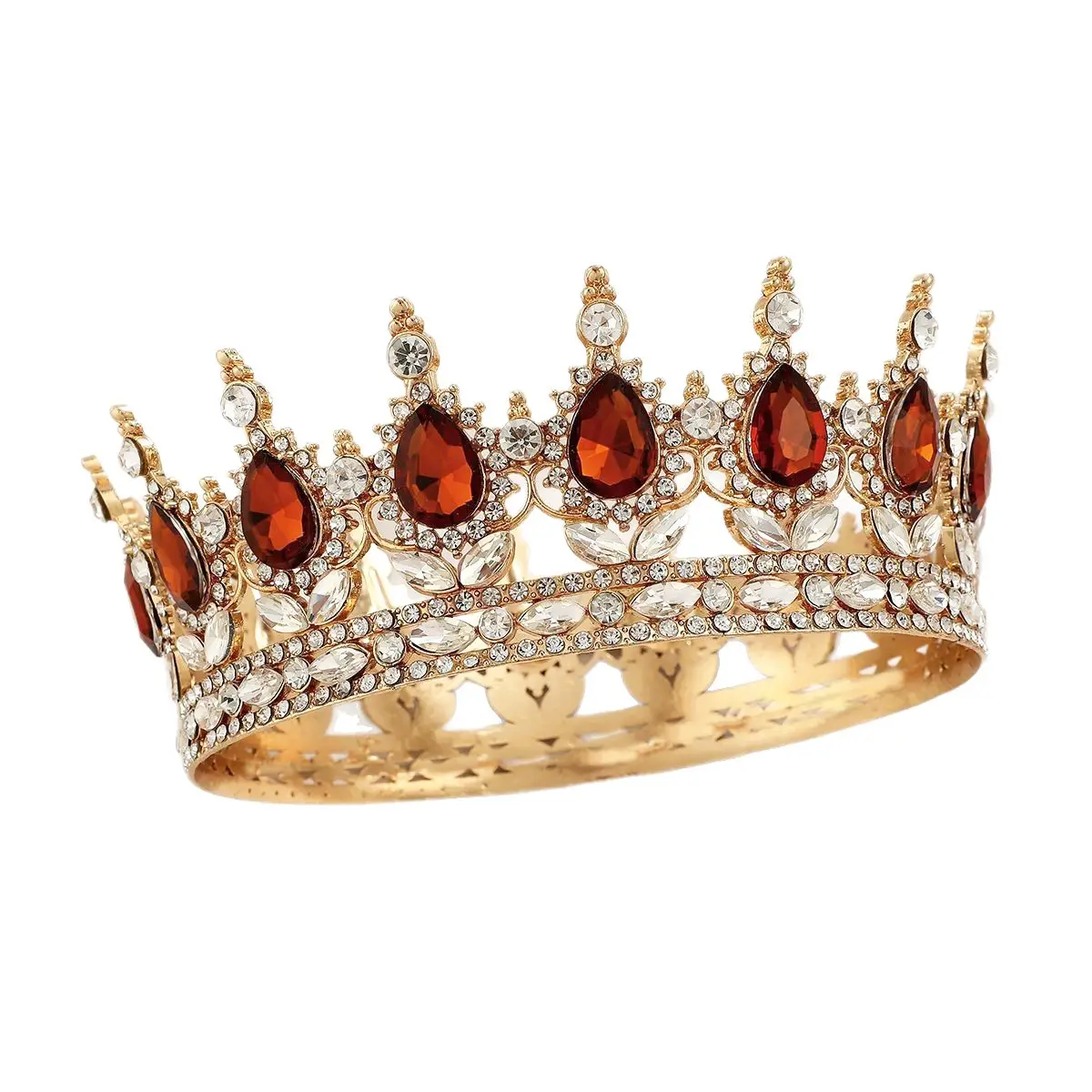 Luxury Crystal Full Circle Crown Wedding Hair Accessory - Image 12