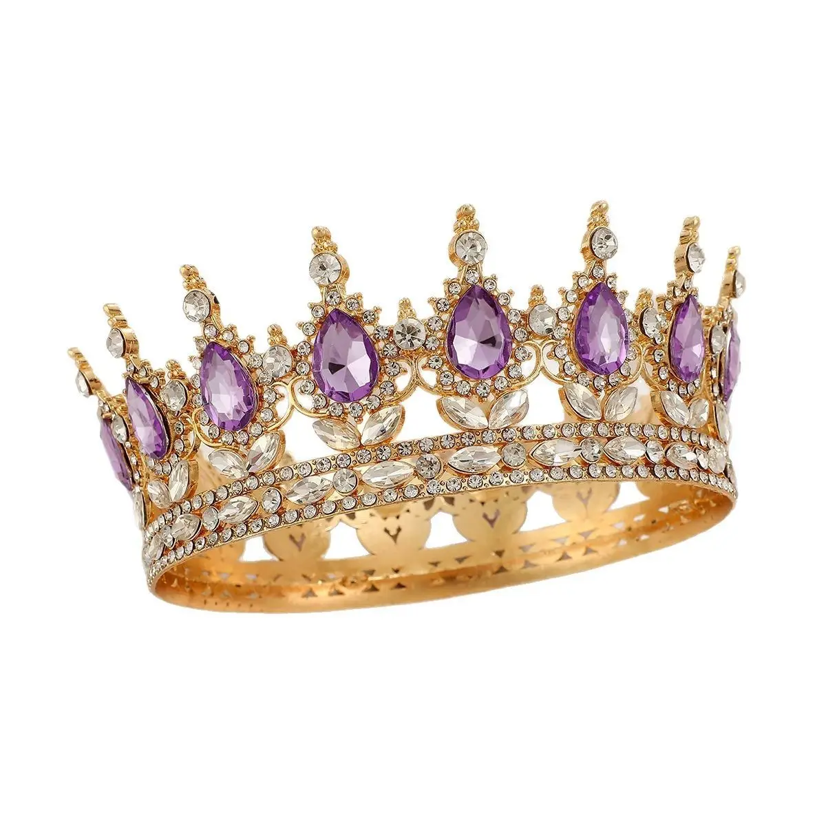 Luxury Crystal Full Circle Crown Wedding Hair Accessory - Image 14