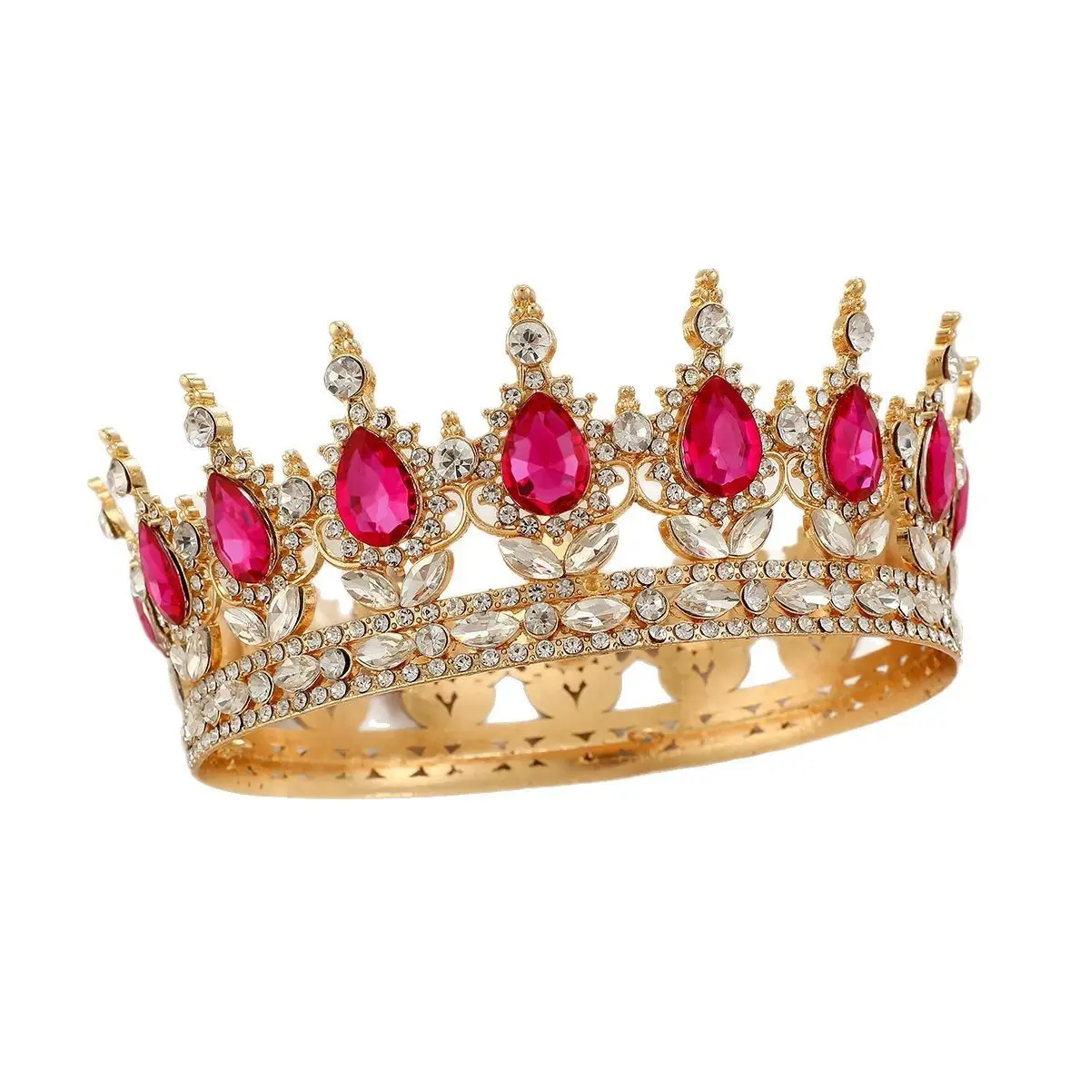 Luxury Crystal Full Circle Crown Wedding Hair Accessory - Image 15