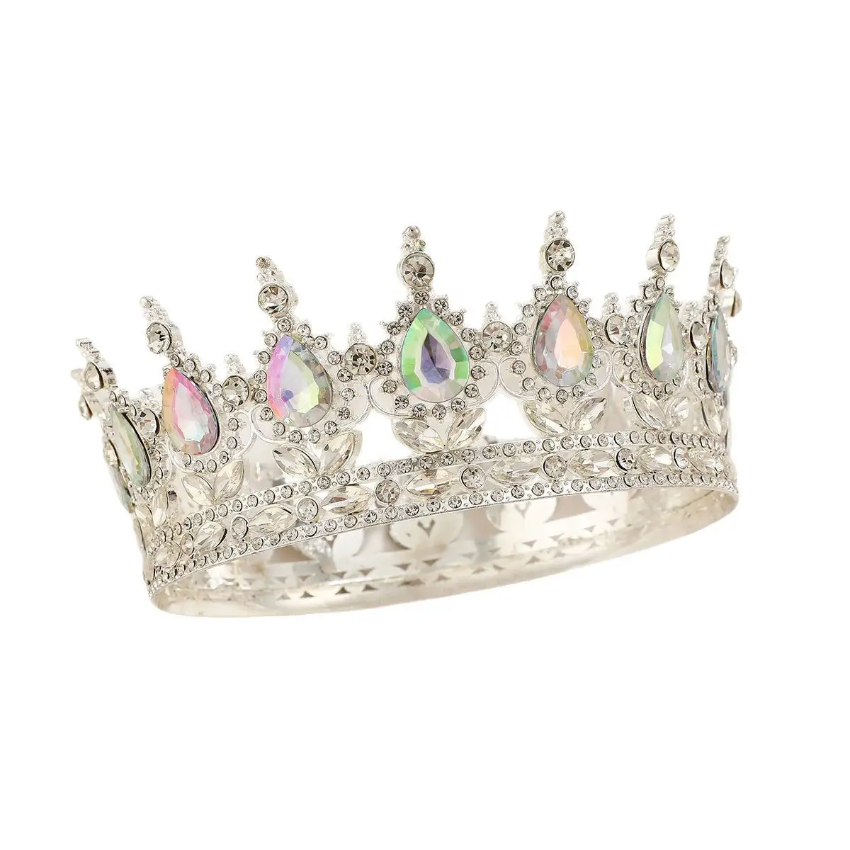 Luxury Crystal Full Circle Crown Wedding Hair Accessory - Image 16