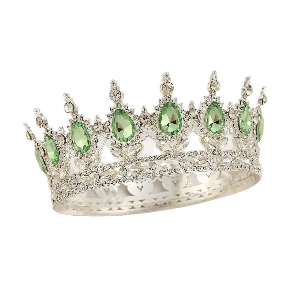 Luxury Crystal Full Circle Crown Wedding Hair Accessory - Image 17
