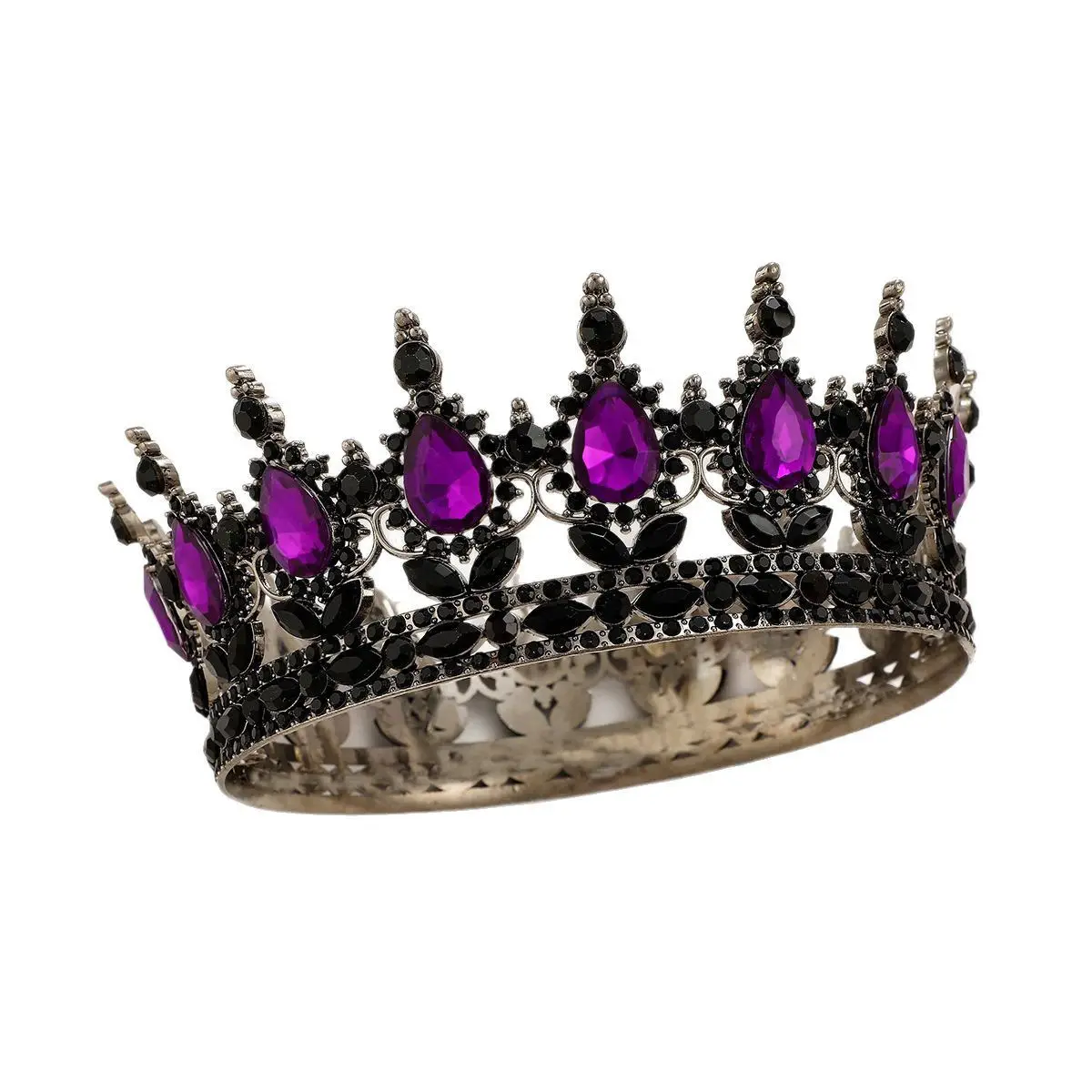 Luxury Crystal Full Circle Crown Wedding Hair Accessory - Image 25