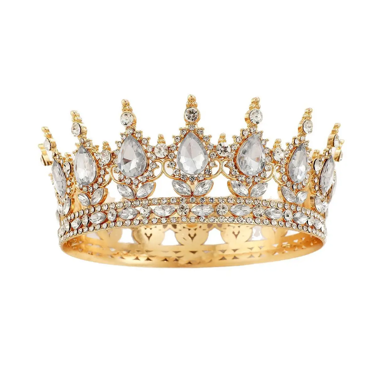 Luxury Crystal Full Circle Crown Wedding Hair Accessory - Image 3