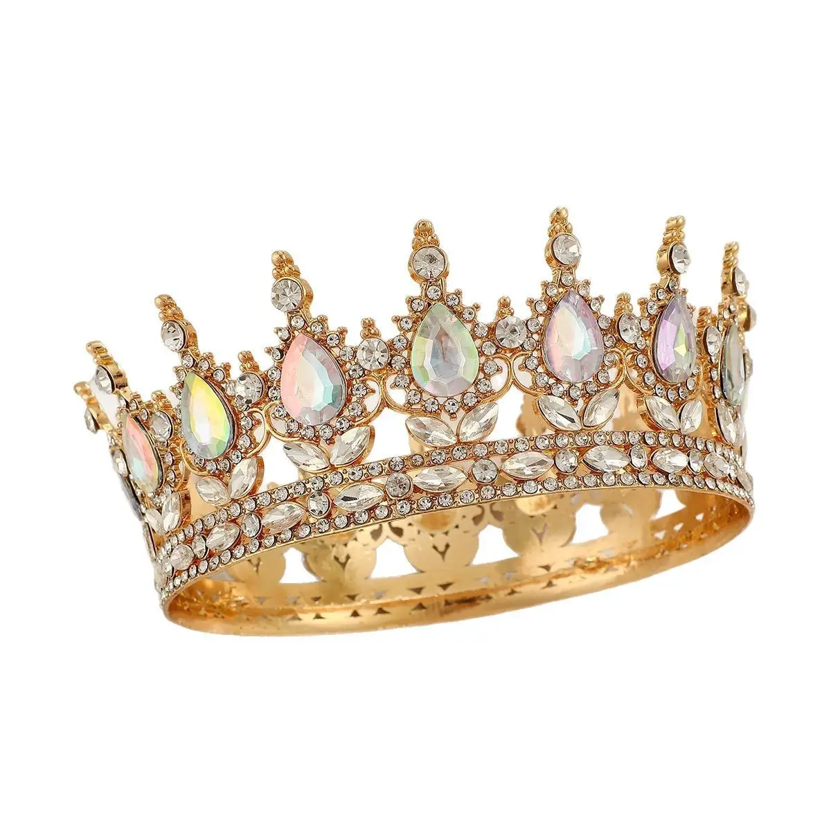 Luxury Crystal Full Circle Crown Wedding Hair Accessory - Image 4