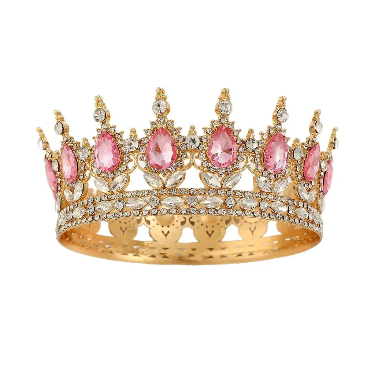 Luxury Crystal Full Circle Crown Wedding Hair Accessory - Image 5