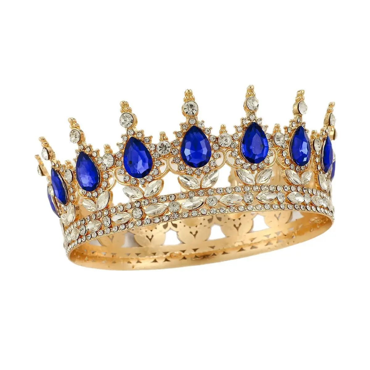 Luxury Crystal Full Circle Crown Wedding Hair Accessory - Image 7