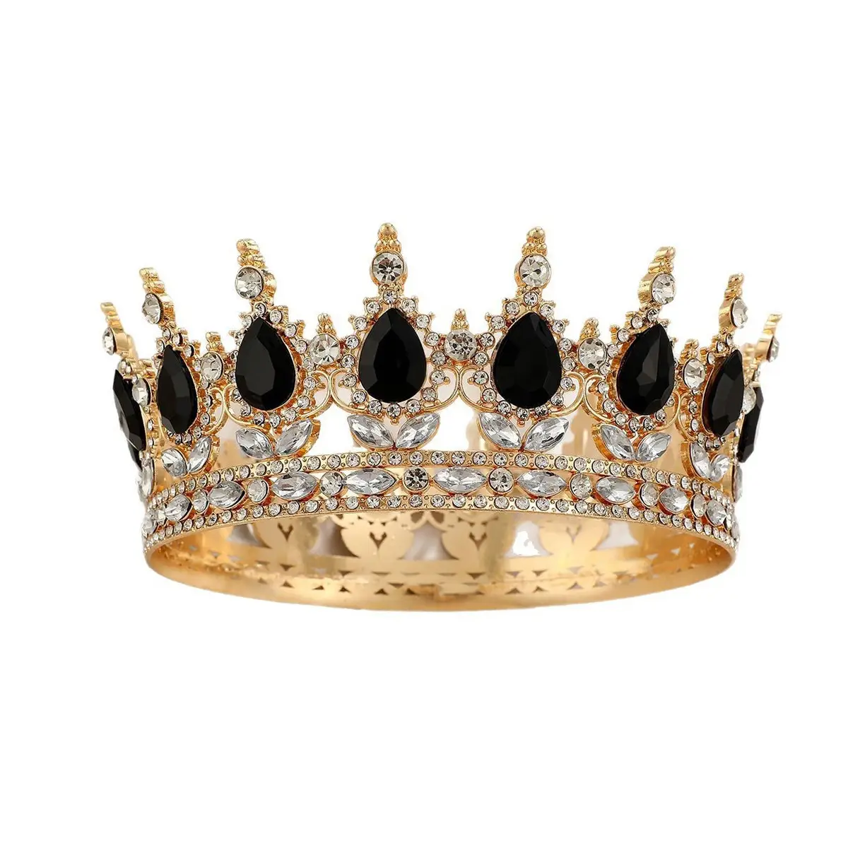 Luxury Crystal Full Circle Crown Wedding Hair Accessory - Image 8