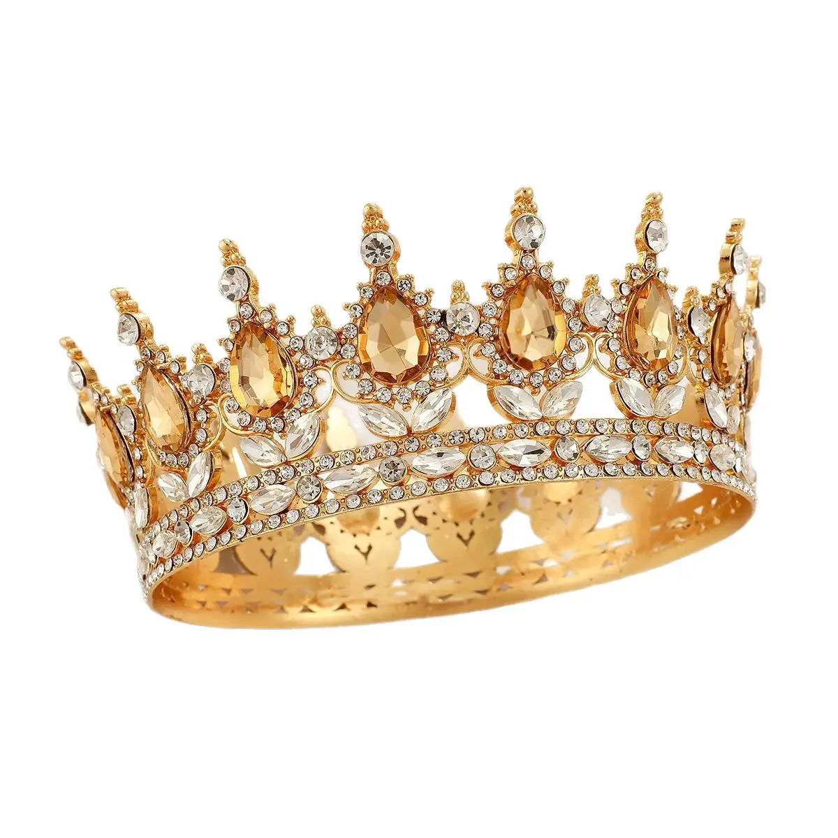 Luxury Crystal Full Circle Crown Wedding Hair Accessory - Image 9
