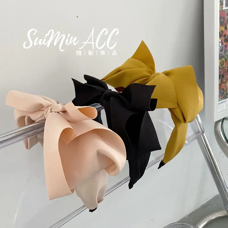 Korean Style Big Bow Headband with Wide Bristles - Image 5
