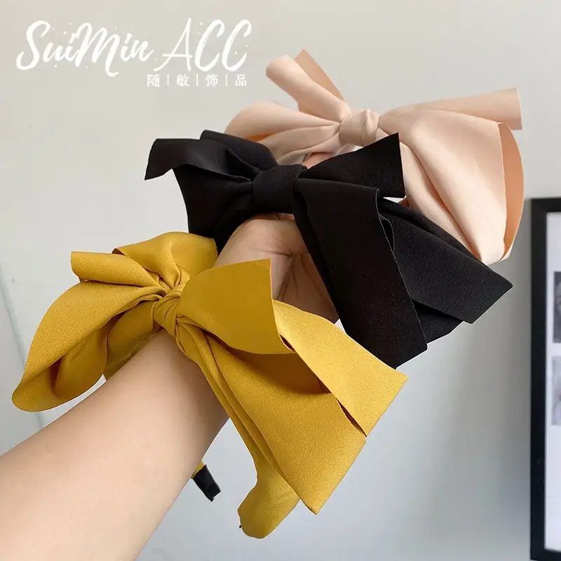 Korean Style Big Bow Headband with Wide Bristles - Image 6
