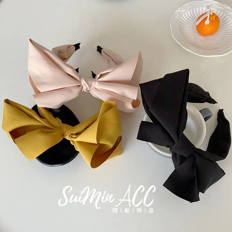 Korean Style Big Bow Headband with Wide Bristles - Image 7