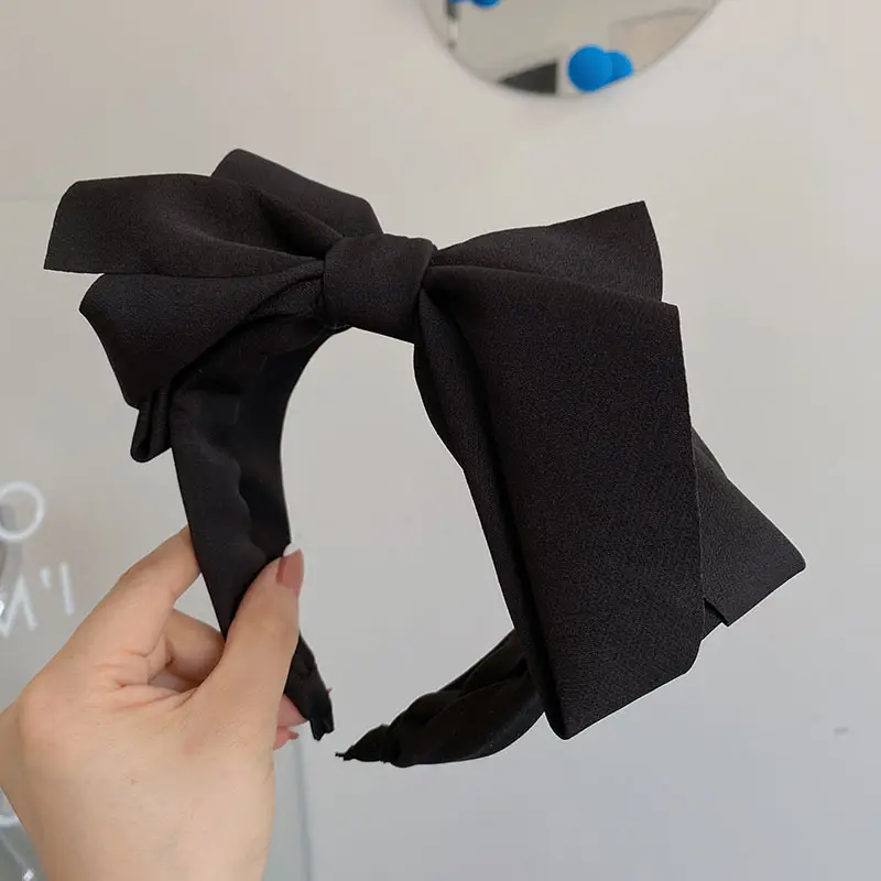 Korean Style Big Bow Headband with Wide Bristles - Image 2
