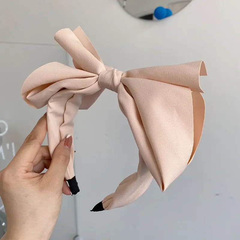 Korean Style Big Bow Headband with Wide Bristles - Image 3