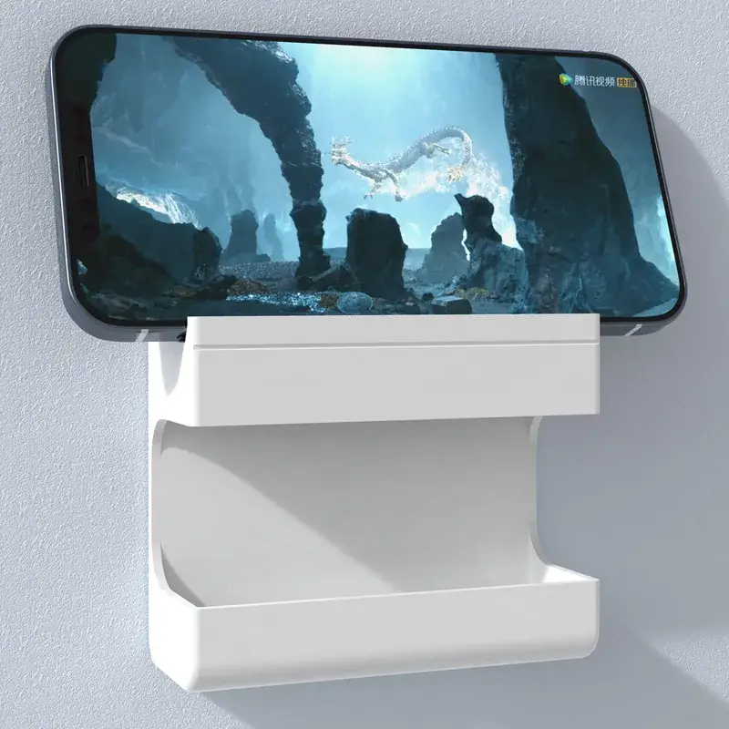 White Adhesive Phone Stand for Wall Mount - Image 21