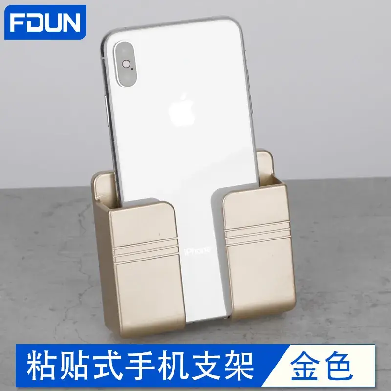 White Adhesive Phone Stand for Wall Mount - Image 2