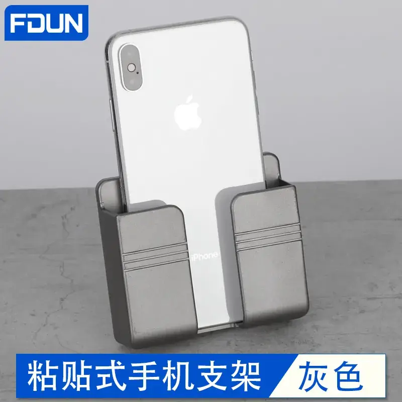 White Adhesive Phone Stand for Wall Mount - Image 3