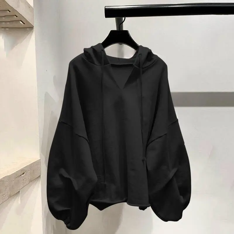 Women's 230kg Hooded Ins Sweater Grey Autumn Winter Loose — feature 11