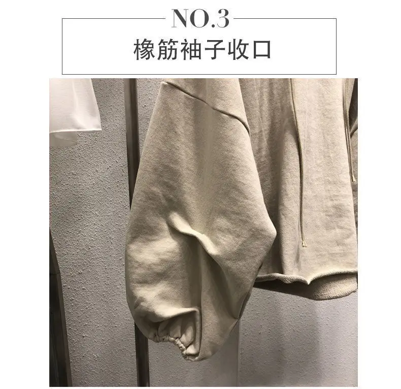 Women's 230kg Hooded Ins Sweater Grey Autumn Winter Loose — feature 5