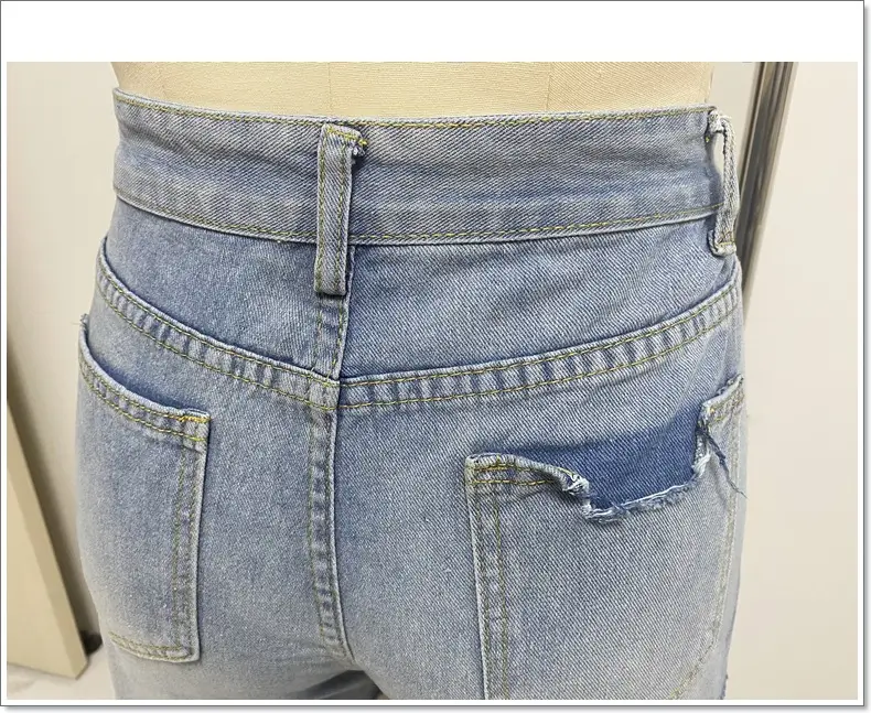 Women Ripped Raw Edge Denim Shorts 2023 Summer — feature 18