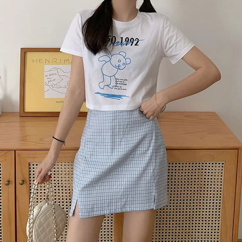 Women Bear Print Crop T-Shirt 2025 Summer — feature 5