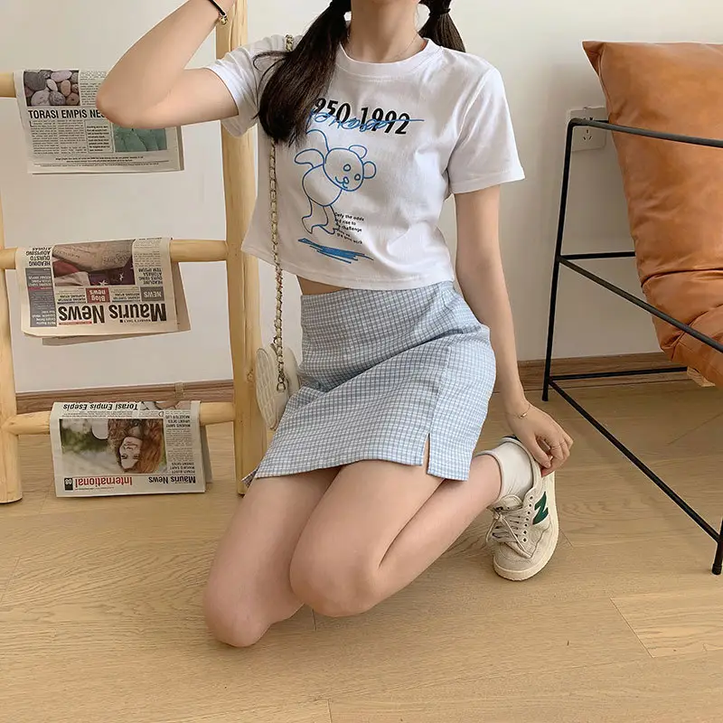Women Bear Print Crop T-Shirt 2025 Summer — feature 7