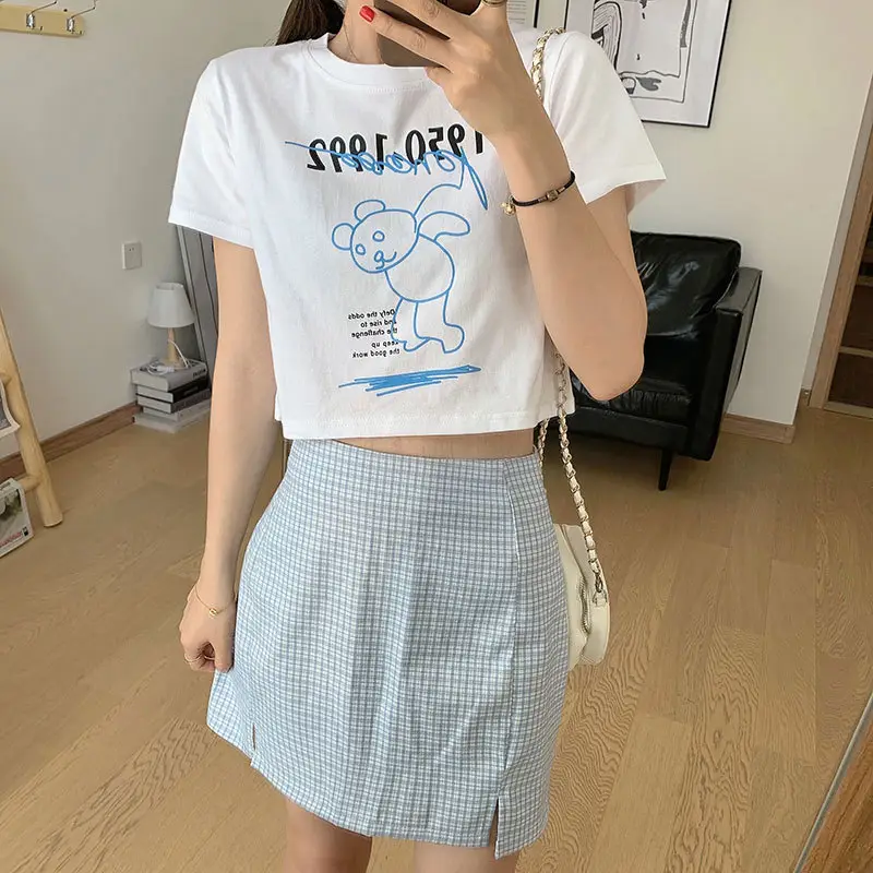 Women Bear Print Crop T-Shirt 2025 Summer — feature 8