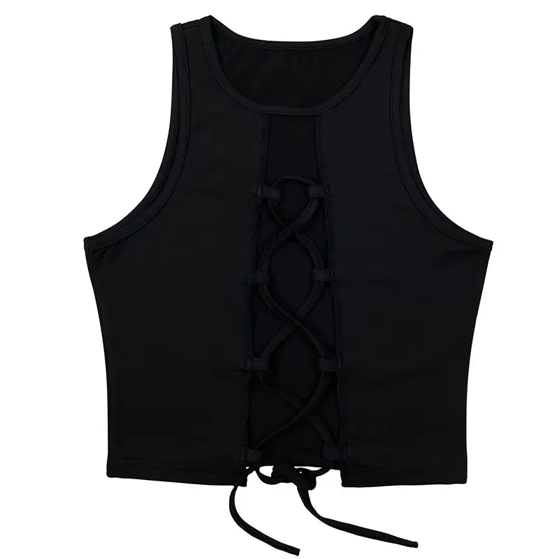 Black Crossbody Rope Top for Women - Image 6
