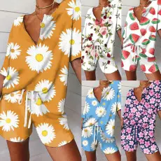 Women Printed Large Waist Dress Spring Summer Loose Fit — feature 10