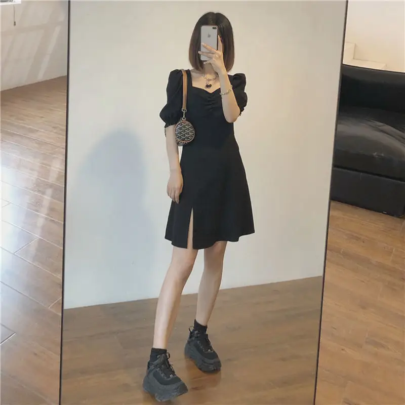 2025 Black Puff Sleeve Women's Dress for Petite - Image 4