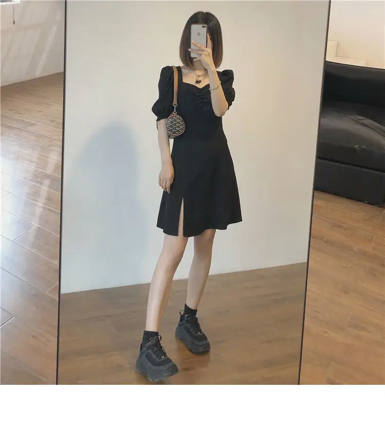 2025 Black Puff Sleeve Women's Dress for Petite — feature 10