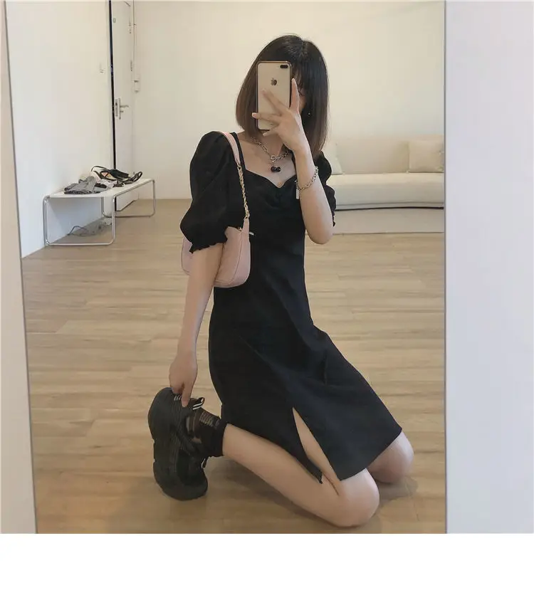 2025 Black Puff Sleeve Women's Dress for Petite — feature 11
