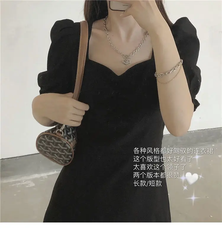 2025 Black Puff Sleeve Women's Dress for Petite — feature 14