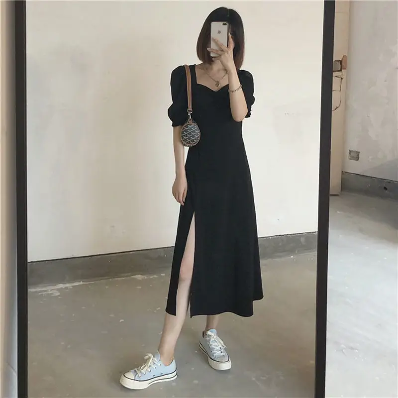 2025 Black Puff Sleeve Women's Dress for Petite — feature 5