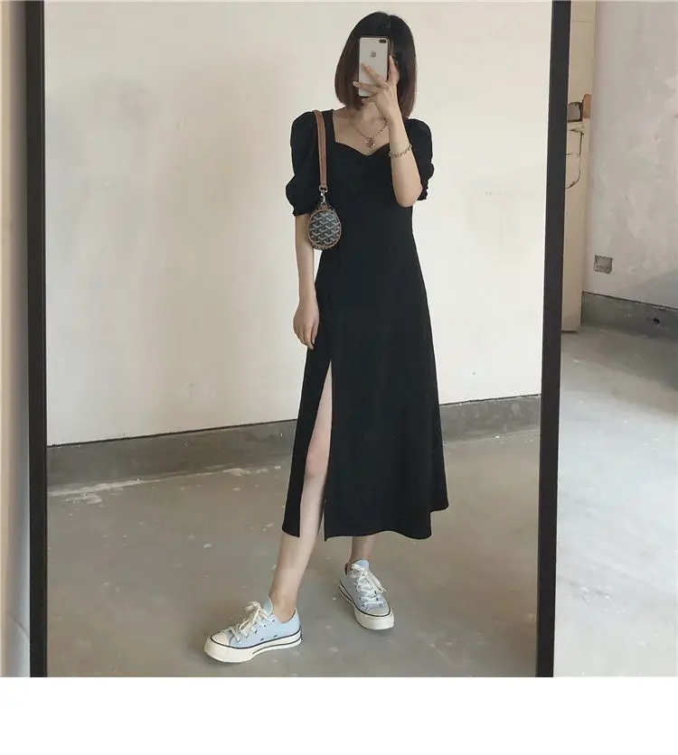 2025 Black Puff Sleeve Women's Dress for Petite — feature 8