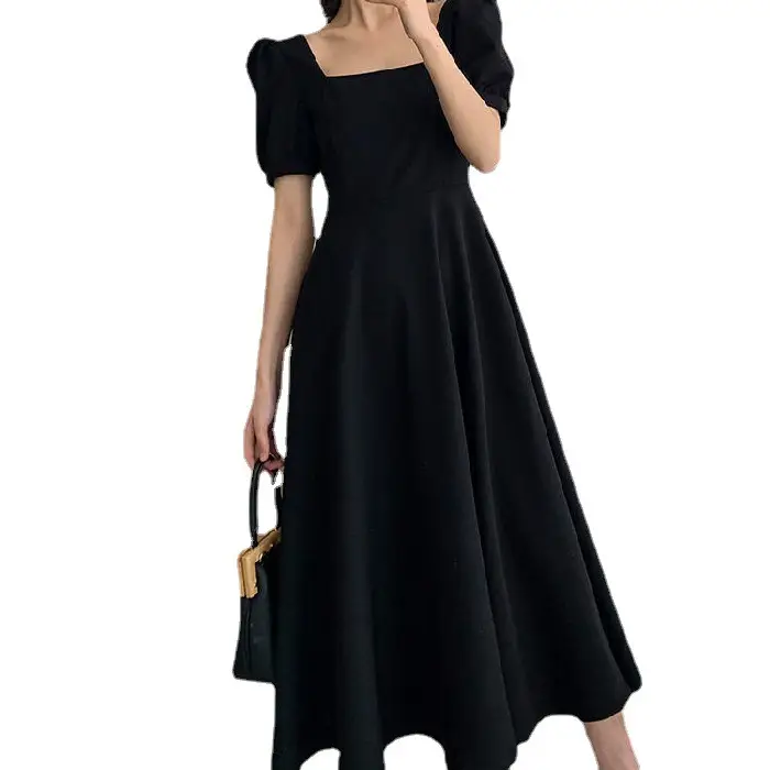 Elegant Red Hepburn Style Dress for Women - Image 8