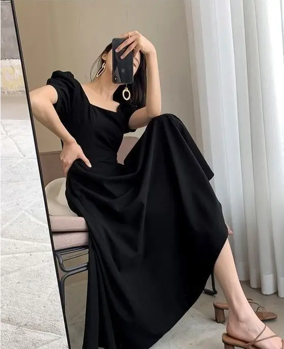 Elegant Red Hepburn Style Dress for Women — feature 11
