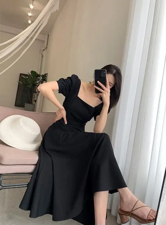 Elegant Red Hepburn Style Dress for Women — feature 12