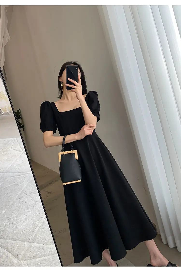 Elegant Red Hepburn Style Dress for Women — feature 3
