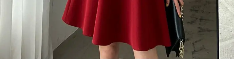 帮手描述图:2022夏季新款复古赫本风小黑裙胖妹妹收腰显瘦方