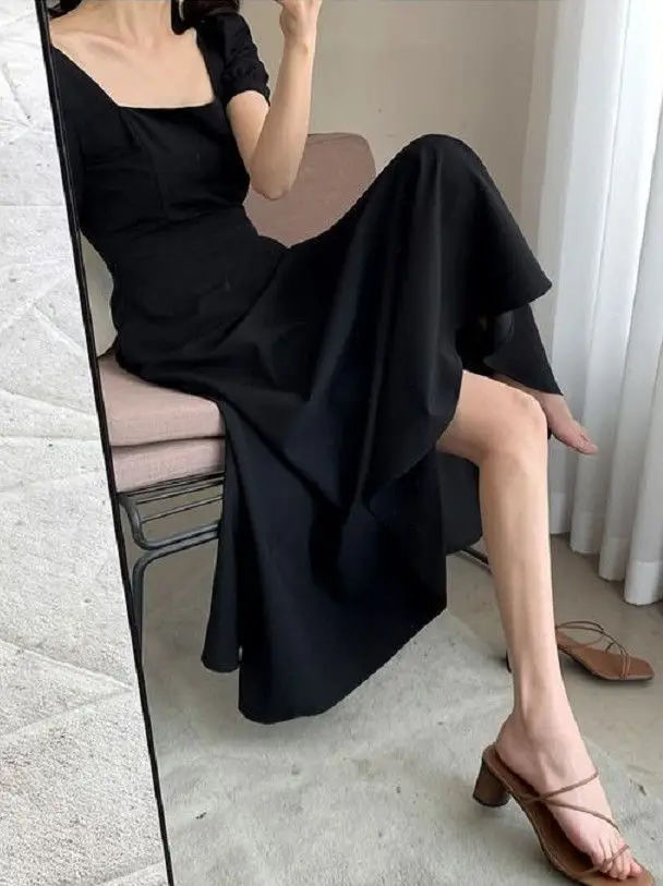 Elegant Red Hepburn Style Dress for Women — feature 7