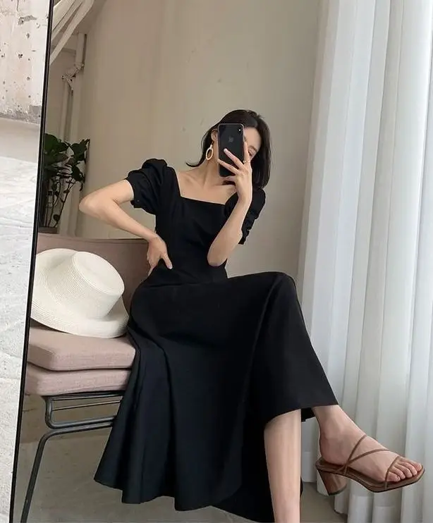 Elegant Red Hepburn Style Dress for Women — feature 9