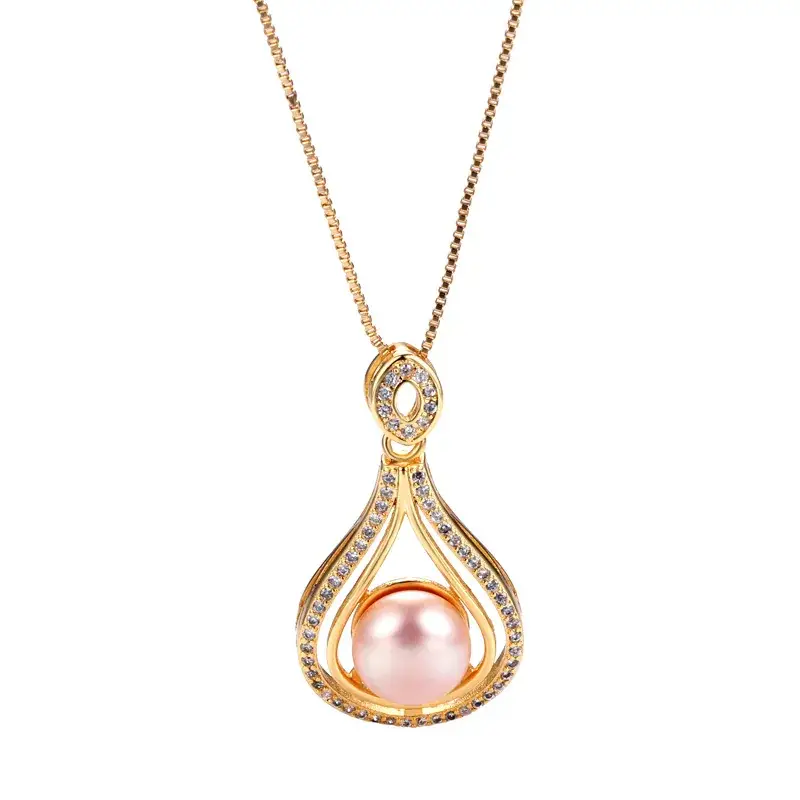 2025 Freshwater Pearl Necklace with Zircon Inlay - Image 5
