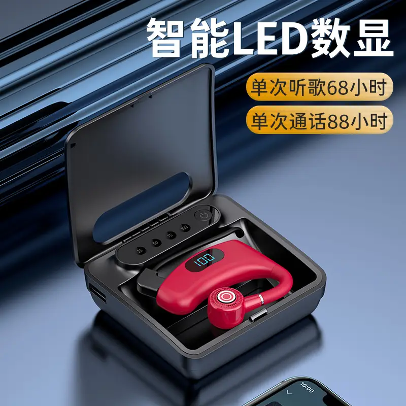 White Bluetooth Headset with Power Display & Charging Bin - Image 8