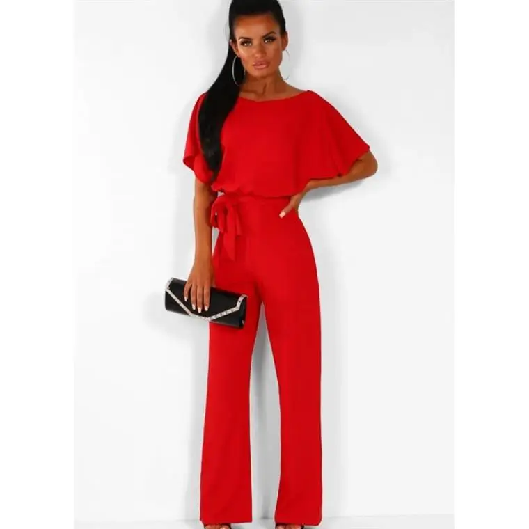 Elegant Light Beige Button-Up Jumpsuit Set - Image 15
