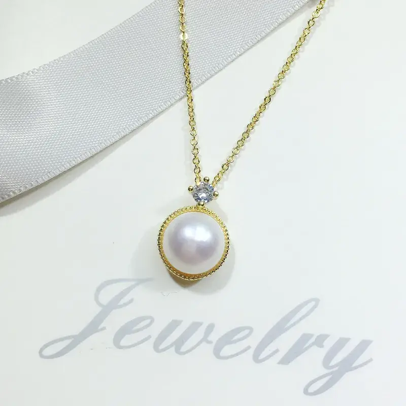 Princess Pearl Necklace Real Gold Color - Image 3
