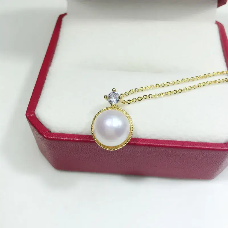 Princess Pearl Necklace Real Gold Color - Image 5