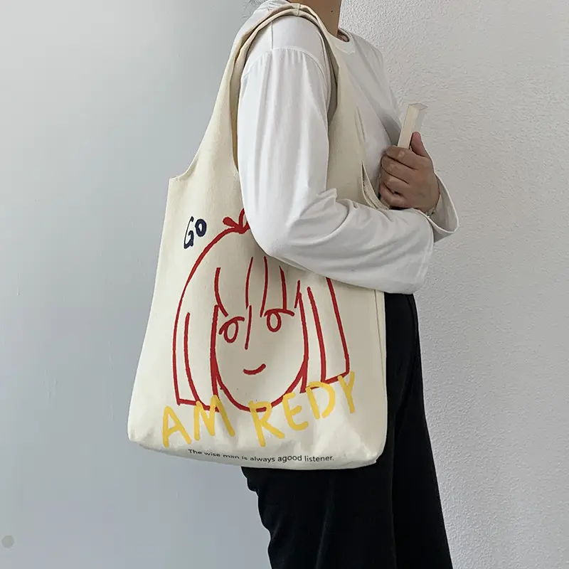 Women Canvas Shoulder Bag with Art Design Large Capacity — feature 10