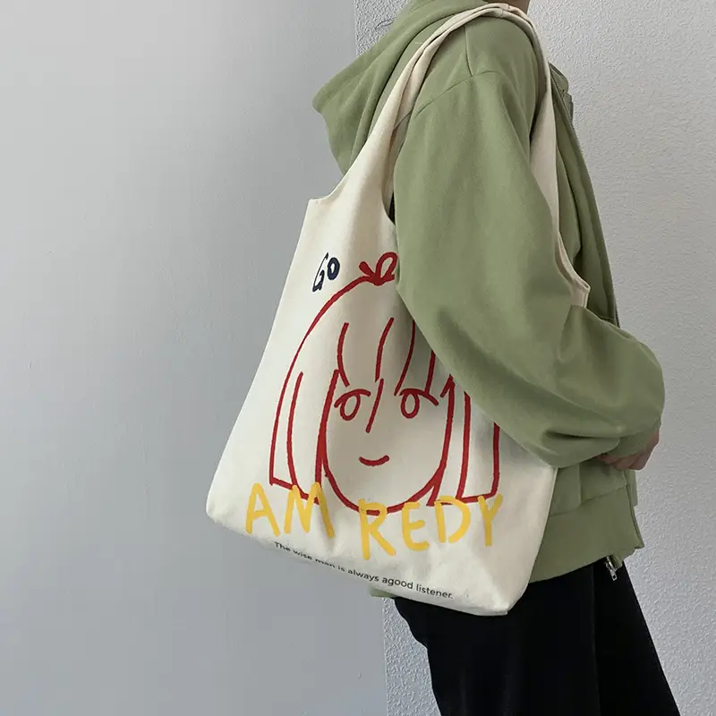 Women Canvas Shoulder Bag with Art Design Large Capacity — feature 11