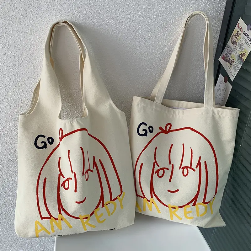 Women Canvas Shoulder Bag with Art Design Large Capacity — feature 2